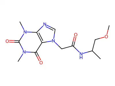 2-(1,3-dimethyl-2,6-dioxopurin-7-yl)-N-(1-methoxypropan-2-yl)acetamide structure