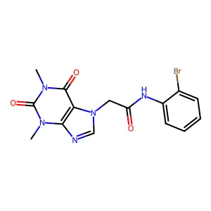 N-(2-bromophenyl)-2-(1,3-dimethyl-2,6-dioxopurin-7-yl)acetamide structure