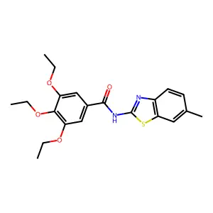 3,4,5-triethoxy-N-(6-methyl-1,3-benzothiazol-2-yl)benzamide structure