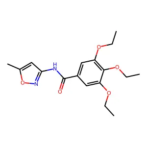 3,4,5-triethoxy-N-(5-methyl-1,2-oxazol-3-yl)benzamide structure