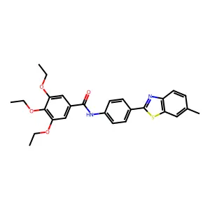 3,4,5-triethoxy-N-[4-(6-methyl-1,3-benzothiazol-2-yl)phenyl]benzamide structure