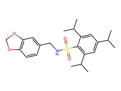 N-(1,3-benzodioxol-5-ylmethyl)-2,4,6-tri(propan-2-yl)benzenesulfonamide structure