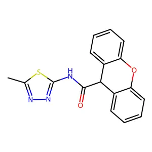 N-(5-methyl-1,3,4-thiadiazol-2-yl)-9H-xanthene-9-carboxamide structure