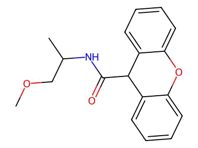 N-(1-methoxypropan-2-yl)-9H-xanthene-9-carboxamide structure