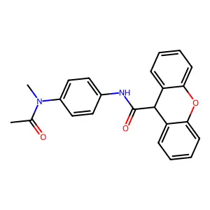 N-[4-[acetyl(methyl)amino]phenyl]-9H-xanthene-9-carboxamide structure