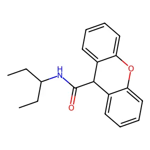 N-(1-ethylpropyl)-9H-xanthene-9-carboxamide structure