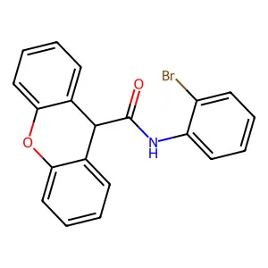 N-(2-bromophenyl)-9H-xanthene-9-carboxamide structure