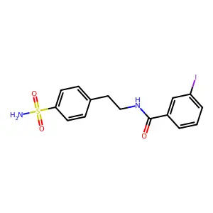 3-iodo-N-[2-(4-sulfamoylphenyl)ethyl]benzamide structure