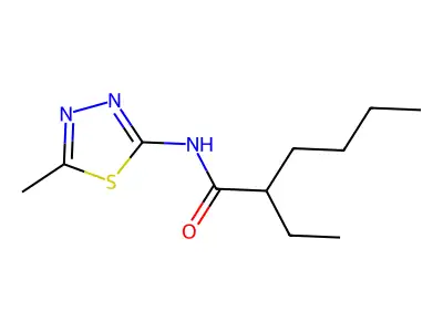 2-ethyl-N-(5-methyl-1,3,4-thiadiazol-2-yl)hexanamide structure