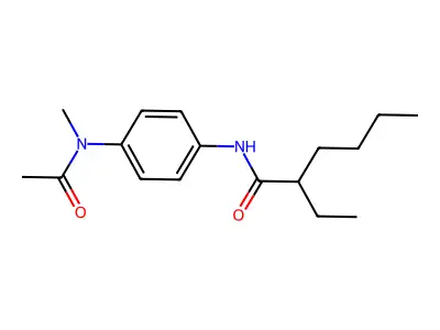 N-[4-[acetyl(methyl)amino]phenyl]-2-ethylhexanamide structure