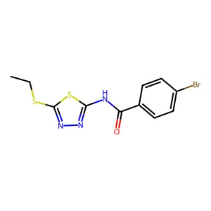 4-bromo-N-[5-(ethylsulfanyl)-1,3,4-thiadiazol-2-yl]benzamide structure