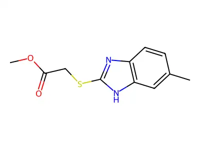 methyl 2-[(5-methyl-1H-1,3-benzodiazol-2-yl)sulfanyl]acetate structure