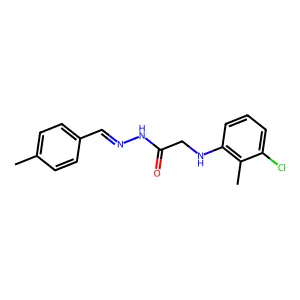 Glycine, N-(3-chloro-2-methylphenyl)-, [(4-methylphenyl)methylene]hydrazide structure