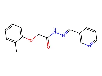 2-(2-methylphenoxy)-N-[(E)-pyridin-3-ylmethylideneamino]acetamide structure
