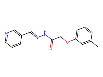 2-(3-methylphenoxy)-N-[(E)-pyridin-3-ylmethylideneamino]acetamide structure