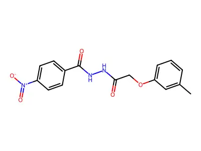N'-[2-(3-methylphenoxy)acetyl]-4-nitrobenzohydrazide structure