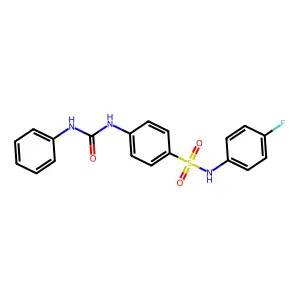 4-[(anilinocarbonyl)amino]-N-(4-fluorophenyl)benzenesulfonamide structure