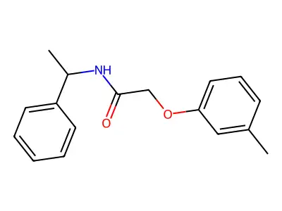 2-(3-methylphenoxy)-N-(1-phenylethyl)acetamide structure
