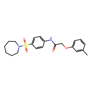 N-[4-(azepan-1-ylsulfonyl)phenyl]-2-(3-methylphenoxy)acetamide structure