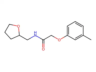 2-(3-methylphenoxy)-N-(oxolan-2-ylmethyl)acetamide structure