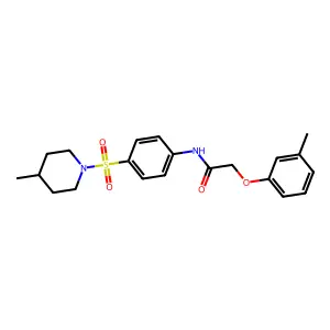 2-(3-methylphenoxy)-N-{4-[(4-methylpiperidin-1-yl)sulfonyl]phenyl}acetamide structure