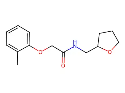 2-(2-methylphenoxy)-N-(oxolan-2-ylmethyl)acetamide structure