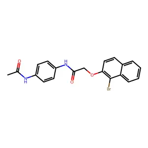 N-[4-(acetylamino)phenyl]-2-[(1-bromo-2-naphthyl)oxy]acetamide structure