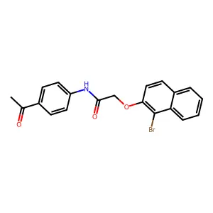 N-(4-acetylphenyl)-2-[(1-bromonaphthalen-2-yl)oxy]acetamide structure