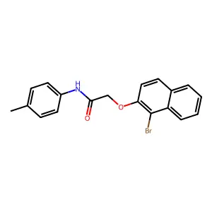 2-[(1-bromo-2-naphthyl)oxy]-N-(4-methylphenyl)acetamide structure