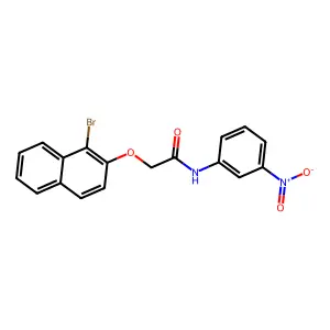 2-[(1-bromo-2-naphthyl)oxy]-N-{3-nitrophenyl}acetamide structure
