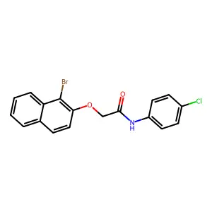 2-[(1-bromo-2-naphthyl)oxy]-N-(4-chlorophenyl)acetamide structure