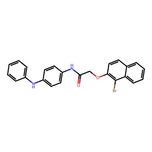 N-(4-anilinophenyl)-2-[(1-bromo-2-naphthyl)oxy]acetamide structure