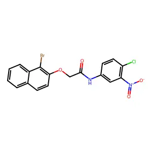 2-(1-bromonaphthalen-2-yl)oxy-N-(4-chloro-3-nitrophenyl)acetamide structure