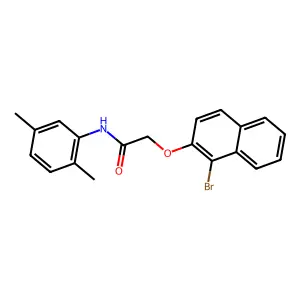 2-[(1-bromo-2-naphthyl)oxy]-N-(2,5-dimethylphenyl)acetamide structure