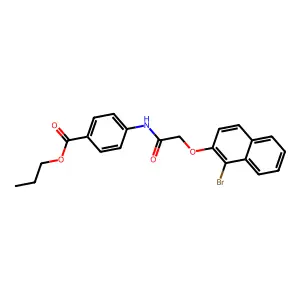 Propyl 4-({[(1-bromo-2-naphthyl)oxy]acetyl}amino)benzoate structure