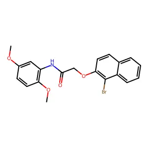 2-[(1-bromo-2-naphthyl)oxy]-N-(2,5-dimethoxyphenyl)acetamide structure