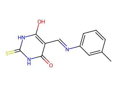 5-{[(3-Methylphenyl)amino]methylidene}-2-sulfanylidene-1,3-diazinane-4,6-dione structure