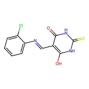 5-{[(2-Chlorophenyl)amino]methylidene}-2-sulfanylidene-1,3-diazinane-4,6-dione structure
