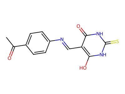 5-{[(4-Acetylphenyl)amino]methylidene}-2-sulfanylidene-1,3-diazinane-4,6-dione structure