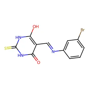 5-(((3-bromophenyl)amino)methylene)-2-thioxodihydropyrimidine-4,6(1H,5H)-dione structure