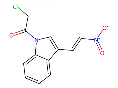 2-chloro-1-[3-[(E)-2-nitroethenyl]indol-1-yl]ethanone structure