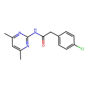 2-(4-chlorophenyl)-N-(4,6-dimethylpyrimidin-2-yl)acetamide structure