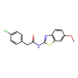 2-(4-chlorophenyl)-N-(6-methoxy-1,3-benzothiazol-2-yl)acetamide structure