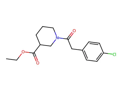 Ethyl 1-[2-(4-chlorophenyl)acetyl]piperidine-3-carboxylate structure