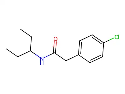 2-(4-chlorophenyl)-N-(pentan-3-yl)acetamide structure