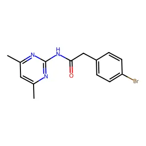 2-(4-bromophenyl)-N-(4,6-dimethylpyrimidin-2-yl)acetamide structure