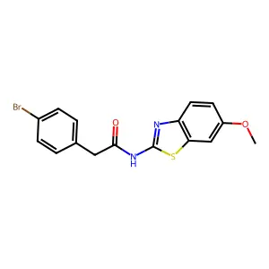 2-(4-bromophenyl)-N-(6-methoxy-1,3-benzothiazol-2-yl)acetamide structure