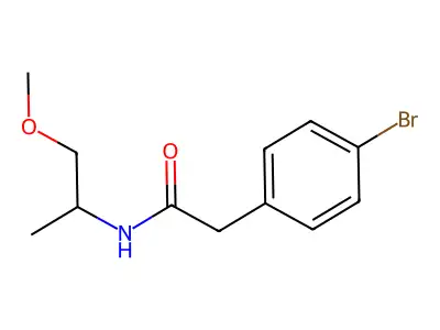 2-(4-bromophenyl)-N-(1-methoxypropan-2-yl)acetamide structure