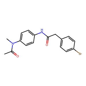 N-[4-[acetyl(methyl)amino]phenyl]-2-(4-bromophenyl)acetamide structure