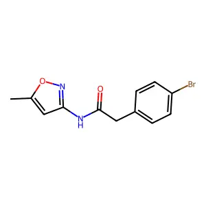 2-(4-bromophenyl)-N-(5-methyl-1,2-oxazol-3-yl)acetamide structure
